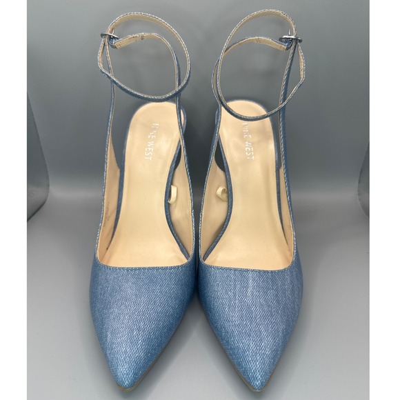 Nine West Blue Stiletto Heels with Ankle Strap - Picture 1 of 5